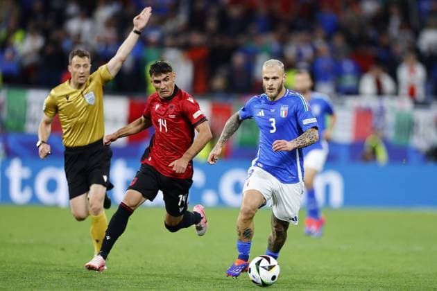 DORTMUND, Signal Iduna Park Stadium, 15-06-2024 , European Football Championship Euro2024, Group stage match no.4 between Italy and Albania, Italy player Federico Dimarco Italy - Albania (Euro2024)  x25499315x Copyright: