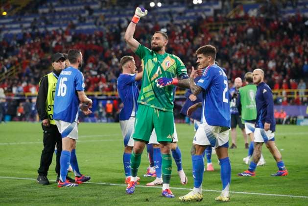 Italy v Albania UEFA EURO, EM, Europameisterschaft,Fussball 2024 Group B Gianluigi Donnarumma of Italy celebrates victory at the end of the UEFA Euro 2024 Group B match between Italy and Albania at Signal Iduna Park, Dortmund Copyright: xPaulxChestertonx FIL-20282-0054 UK Newspapers OUT