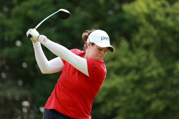 Meijer LPGA, Golf Damen Classic Ally Ewing of the United States tees off on the 12th hole during Day Three of the Meijer LPGA Classic for Simply Give golf tournament at Blythefield Country Club in Belmont, MI, USA Saturday, June 15, 2024. Belmont Michigan United States  Copyright: xJorgexLemusx originalFilename:lemus-meijerlp240615_npNfY.jpg