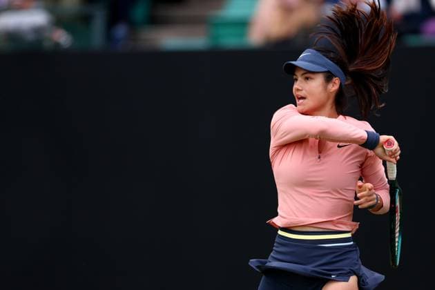 15th June 2024; Lexus Nottingham Tennis Centre, Nottingham, England; Rothesay Nottingham Open, Day 6; Emma Raducanu in action during her match with Katie Boulter , womens singles semi-final  ActionPlus12655048 ShaunxBrooks