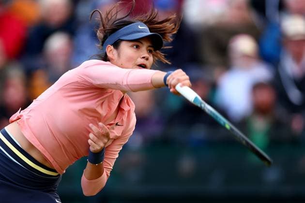 15th June 2024; Lexus Nottingham Tennis Centre, Nottingham, England; Rothesay Nottingham Open, Day 6; Emma Raducanu in action during her match with Katie Boulter , womens singles semi-final  ActionPlus12655050 ShaunxBrooks
