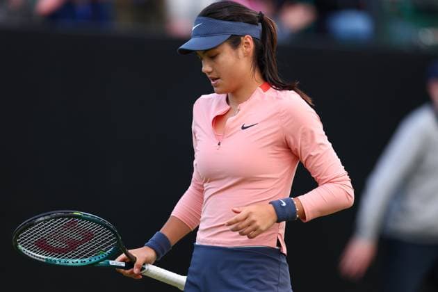 15th June 2024; Lexus Nottingham Tennis Centre, Nottingham, England; Rothesay Nottingham Open, Day 6; Emma Raducanu in action during her match with Katie Boulter , womens singles semi-final  ActionPlus12655054 ShaunxBrooks