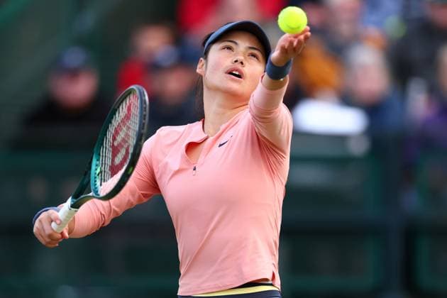 15th June 2024; Lexus Nottingham Tennis Centre, Nottingham, England; Rothesay Nottingham Open, Day 6; Emma Raducanu in action during her match with Katie Boulter , womens singles semi-final  ActionPlus12655055 ShaunxBrooks