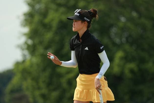 Meijer LPGA, Golf Damen Classic Grace Kim of Australia acknowledges the crowd on the 8th green during Day Three of the Meijer LPGA Classic for Simply Give golf tournament at Blythefield Country Club in Belmont, MI, USA Saturday, June 15, 2024. Belmont Michigan United States  Copyright: xJorgexLemusx originalFilename:lemus-meijerlp240615_npcD5.jpg