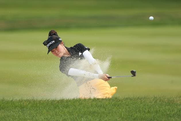 Meijer LPGA, Golf Damen Classic Grace Kim of Australia hits out of the bunker on the 10th hole during Day Three of the Meijer LPGA Classic for Simply Give golf tournament at Blythefield Country Club in Belmont, MI, USA Saturday, June 15, 2024. Belmont Michigan United States  Copyright: xJorgexLemusx originalFilename:lemus-meijerlp240615_npmia.jpg
