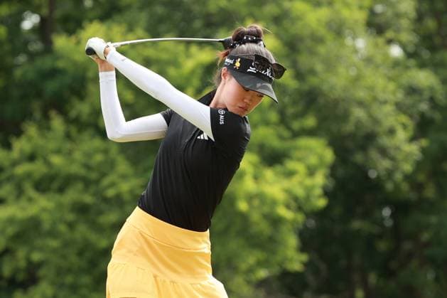 Meijer LPGA, Golf Damen Classic Grace Kim of Australia tees off on the 12th hole during Day Three of the Meijer LPGA Classic for Simply Give golf tournament at Blythefield Country Club in Belmont, MI, USA Saturday, June 15, 2024. Belmont Michigan United States  Copyright: xJorgexLemusx originalFilename:lemus-meijerlp240615_npH9r.jpg