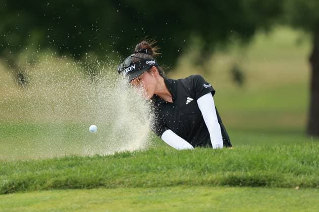 Meijer LPGA, Golf Damen Classic Grace Kim of Australia hits out of the bunker toward the 8th green during Day Three of the Meijer LPGA Classic for Simply Give golf tournament at Blythefield Country Club in Belmont, MI, USA Saturday, June 15, 2024. Belmont Michigan United States  Copyright: xJorgexLemusx originalFilename:lemus-meijerlp240615_npg3J.jpg
