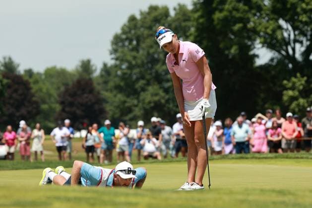 Meijer LPGA, Golf Damen Classic Lexi Thompson of the United States lines up her putt on the 9th green during Day Three of the Meijer LPGA Classic for Simply Give golf tournament at Blythefield Country Club in Belmont, MI, USA Saturday, June 15, 2024. Belmont Michigan United States  Copyright: xJorgexLemusx originalFilename:lemus-meijerlp240615_npZNx.jpg