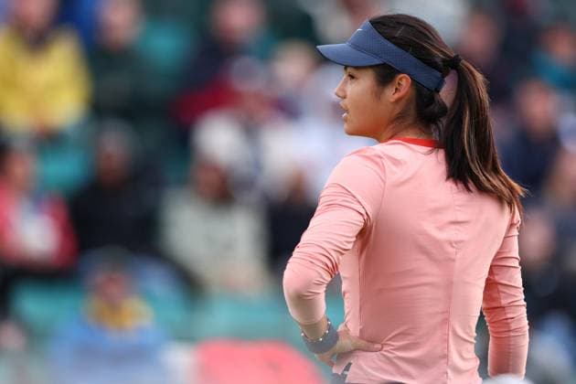 15th June 2024; Lexus Nottingham Tennis Centre, Nottingham, England; Rothesay Nottingham Open, Day 6; Emma Raducanu in action during her womens singles semi-final match with Katie Boulter  ActionPlus12655056 ShaunxBrooks