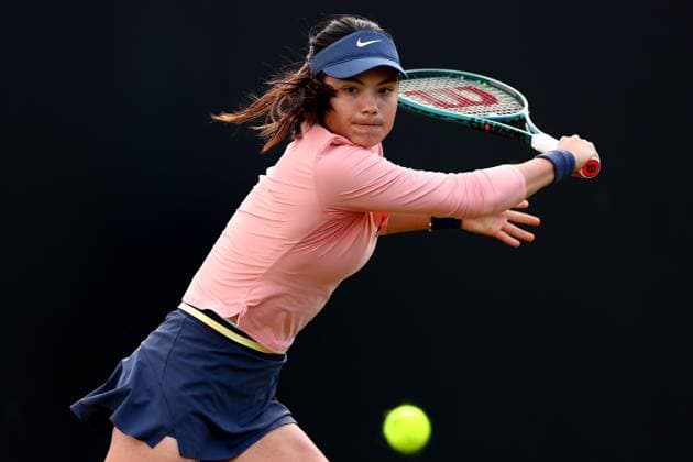 15th June 2024; Lexus Nottingham Tennis Centre, Nottingham, England; Rothesay Nottingham Open, Day 6; Emma Raducanu in action during her womens singles semi-final match with Katie Boulter  ActionPlus12655059 ShaunxBrooks