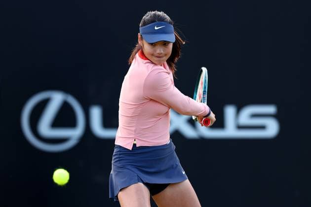 15th June 2024; Lexus Nottingham Tennis Centre, Nottingham, England; Rothesay Nottingham Open, Day 6; Emma Raducanu in action during her womens singles semi-final match with Katie Boulter  ActionPlus12655060 ShaunxBrooks