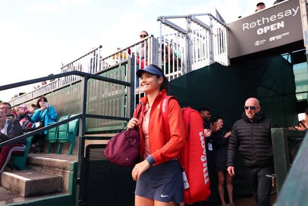 15th June 2024; Lexus Nottingham Tennis Centre, Nottingham, England; Rothesay Nottingham Open, Day 6; Emma Raducanu is introduced to the crowd before her womens singles semi-final match with Katie Boulter  ActionPlus12655062 ShaunxBrooks