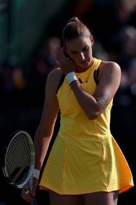 15th June 2024; Lexus Nottingham Tennis Centre, Nottingham, England; Rothesay Nottingham Open, Day 6; Karolina Pilskova during her womens singles quarter-final match with Ons Jabeur  ActionPlus12655071 ShaunxBrooks