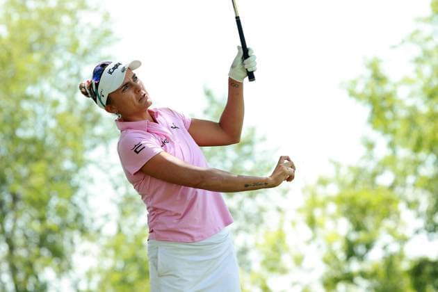 Meijer LPGA, Golf Damen Classic Lexi Thompson of the United States follows her fairway shot on the 10th hole during Day Three of the Meijer LPGA Classic for Simply Give golf tournament at Blythefield Country Club in Belmont, MI, USA Saturday, June 15, 2024. Belmont Michigan United States  Copyright: xJorgexLemusx originalFilename:lemus-meijerlp240615_np8FK.jpg