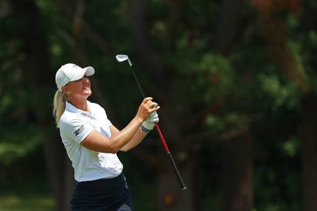 Meijer LPGA, Golf Damen Classic Anna Nordqvist of Sweden follows her fairway shot toward the 12th green during Day Three of the Meijer LPGA Classic for Simply Give golf tournament at Blythefield Country Club in Belmont, MI, USA Saturday, June 15, 2024. Belmont Michigan United States  Copyright: xJorgexLemusx originalFilename:lemus-meijerlp240615_npwn9.jpg