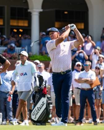 June 15, 2024, Pinehurst, North Carolina, USA: BRYSON DeCHAMBEAU of Grapevine, Texas, plays his shot from the first tee during Saturday s third round for the 124th U.S. Open, June 15, 2024, at Pinehurst Resort & Country Club (Course No. 2) in Pinehurst, North Carolina. Pinehurst USA - ZUMAh97_ 20240615_fap_h97_047 Copyright: xTimothyxL.xHalex