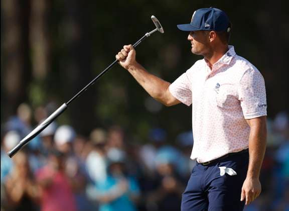 Bryson DeChambeau walks up to the ninth green during the third round of the 124th U.S. Open golf championship at Pinehurst Resort & Country Club in Pinehurst, N.C. on Saturday, June 15, 2024.  NCP20240615331 JOHNxANGELILLO