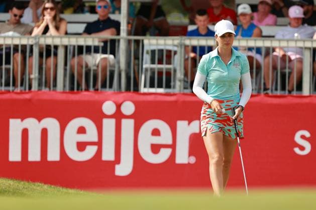 Meijer LPGA, Golf Damen Classic Morgane Metraux of Switzerland looks over the 18th green during Day Three of the Meijer LPGA Classic for Simply Give golf tournament at Blythefield Country Club in Belmont, MI, USA Saturday, June 15, 2024. Belmont Michigan United States  Copyright: xJorgexLemusx originalFilename:lemus-meijerlp240615_npvIV.jpg