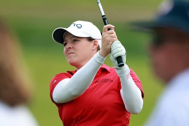 Meijer LPGA, Golf Damen Classic Ally Ewing of Fulton, Mississippi hits from the fairway to the 18th green during the third round of the Meijer LPGA Classic for Simply Give golf tournament at Blythefield Country Club in Belmont, MI, USA Saturday, June 15, 2024. Belmont Michigan United States  Copyright: xAmyxLemusx originalFilename:lemus-meijerlp240615_npkYD.jpg