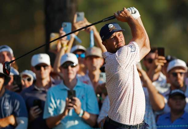 Bryson DeChambeau tees off on the sixteenth hole during the third round of the 124th U.S. Open golf championship at Pinehurst Resort & Country Club in Pinehurst, N.C. on Saturday, June 15, 2024.  NCP20240615367 JOHNxANGELILLO