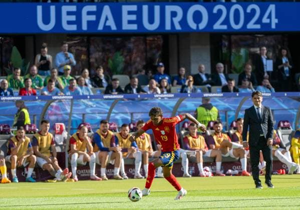 Football, Men, Season 2023 24, UEFA Euro 20204, Group B 1 Matchday in Berlin, Spain Croatia 3 0 , v l Lamine Yamal Spain , Coach Zlatko Dalic Croatia , 15 06 2024, Copyright: xMatthiasxKochx