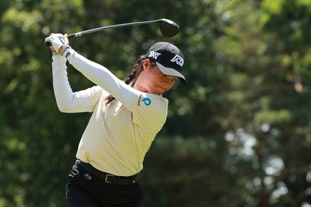 Meijer LPGA, Golf Damen Classic Celine Boutier of France tees off on the 12th hole during Day Three of the Meijer LPGA Classic for Simply Give golf tournament at Blythefield Country Club in Belmont, MI, USA Saturday, June 15, 2024. Belmont Michigan United States  Copyright: xJorgexLemusx originalFilename:lemus-meijerlp240615_np9dv.jpg