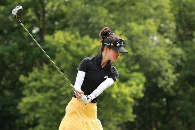 Meijer LPGA, Golf Damen Classic Grace Kim of Australia tees off on the 12th hole during Day Three of the Meijer LPGA Classic for Simply Give golf tournament at Blythefield Country Club in Belmont, MI, USA Saturday, June 15, 2024. Belmont Michigan United States  Copyright: xJorgexLemusx originalFilename:lemus-meijerlp240615_npFrj.jpg