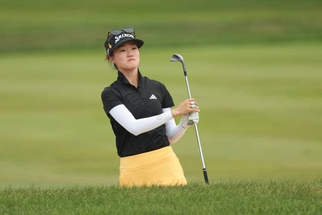 Meijer LPGA, Golf Damen Classic Grace Kim of Australia hits out of the bunker on the 10th hole during Day Three of the Meijer LPGA Classic for Simply Give golf tournament at Blythefield Country Club in Belmont, MI, USA Saturday, June 15, 2024. Belmont Michigan United States  Copyright: xJorgexLemusx originalFilename:lemus-meijerlp240615_nphd4.jpg