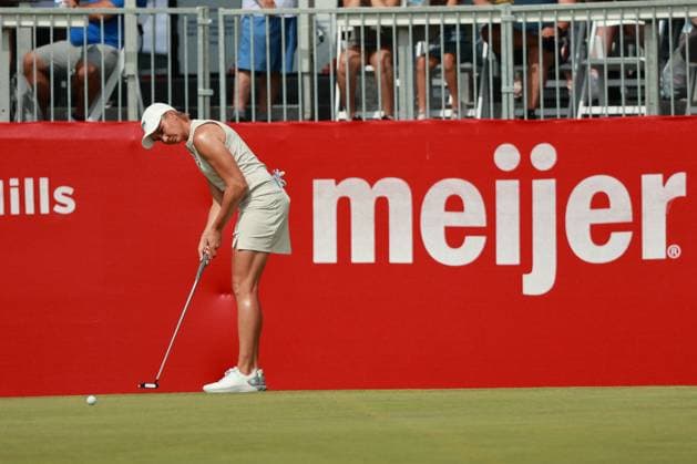Meijer LPGA, Golf Damen Classic Ryann O Toole of the United States follows her putt on the 18th green during Day Three of the Meijer LPGA Classic for Simply Give golf tournament at Blythefield Country Club in Belmont, MI, USA Saturday, June 15, 2024. Belmont Michigan United States  Copyright: xJorgexLemusx originalFilename:lemus-meijerlp240615_npLqr.jpg