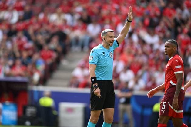 Slavko Vincic (Referee) during the UEFA EURO, EM, Europameisterschaft,Fussball Germany 2024 match between Hungary 1-3 Switzerland at Cologne Stadium on June 15, 2024 in Cologne, Germany. Noxthirdxpartyxsales  (256542846)