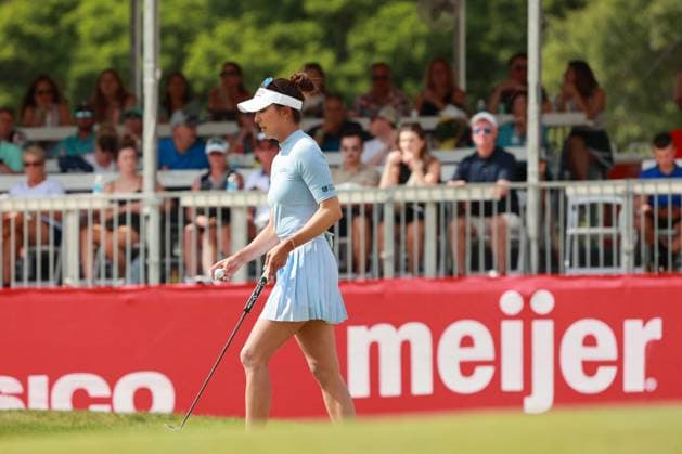 Meijer LPGA, Golf Damen Classic Alison Lee of the United States reacts to her putt on the 18th green during Day Three of the Meijer LPGA Classic for Simply Give golf tournament at Blythefield Country Club in Belmont, MI, USA Saturday, June 15, 2024. Belmont Michigan United States  Copyright: xJorgexLemusx originalFilename:lemus-meijerlp240615_npQwq.jpg