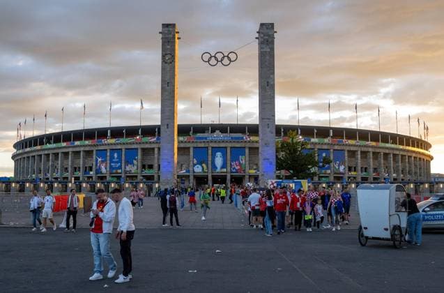 Football, men, 2023 24 season, UEFA Euro 20204, Group B 1 matchday in Berlin, Spain Croatia 3 0 , the Olympic Stadium after the match, 15 06 2024, Copyright: xMatthiasxKochx