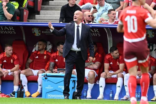 Marco Rossi Coach (Hungary) during the UEFA EURO, EM, Europameisterschaft,Fussball Germany 2024 match between Hungary 1-3 Switzerland at Cologne Stadium on June 15, 2024 in Cologne, Germany. Noxthirdxpartyxsales  (256543635)