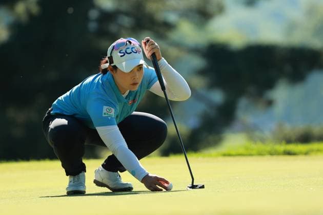 Meijer LPGA, Golf Damen Classic Moriya Jutanugarn of Thailand lines up her putt on the 5th green during Day Three of the Meijer LPGA Classic for Simply Give golf tournament at Blythefield Country Club in Belmont, MI, USA Saturday, June 15, 2024. Belmont Michigan United States  Copyright: xJorgexLemusx originalFilename:lemus-meijerlp240615_np0is.jpg