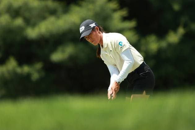 Meijer LPGA, Golf Damen Classic Celine Boutier of France follows her putt on the 13th green during Day Three of the Meijer LPGA Classic for Simply Give golf tournament at Blythefield Country Club in Belmont, MI, USA Saturday, June 15, 2024. Belmont Michigan United States  Copyright: xJorgexLemusx originalFilename:lemus-meijerlp240615_npy2p.jpg