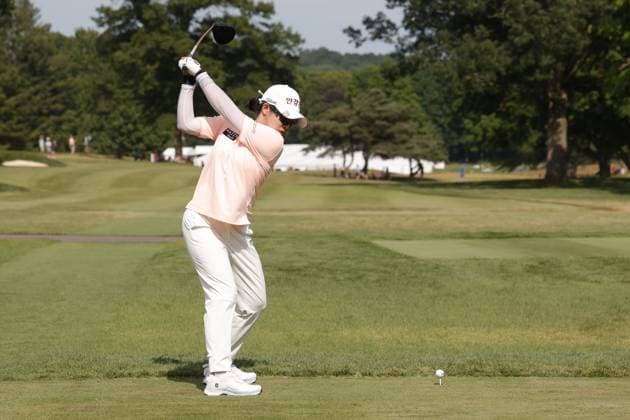 GRAND RAPIDS, MI - JUNE 15: LPGA, Golf Damen golfer Jin Hee Im plays her tee shot on the 17th hole during the LPGA Meijer LPGA Classic for Simply Give on June 15th, 2024, at Blythefield Country Club in Grand Rapids, Michigan. (Photo by Brian Spurlock Icon Sportswire) GOLF: JUN 15 LPGA Meijer LPGA Classic for Simply Give EDITORIAL USE ONLY Icon24061569