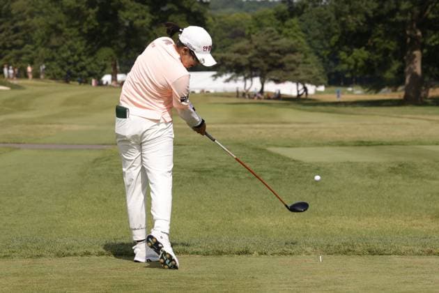 GRAND RAPIDS, MI - JUNE 15: LPGA, Golf Damen golfer Jin Hee Im plays her tee shot on the 17th hole during the LPGA Meijer LPGA Classic for Simply Give on June 15th, 2024, at Blythefield Country Club in Grand Rapids, Michigan. (Photo by Brian Spurlock Icon Sportswire) GOLF: JUN 15 LPGA Meijer LPGA Classic for Simply Give EDITORIAL USE ONLY Icon24061570