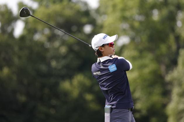 GRAND RAPIDS, MI - JUNE 15: LPGA, Golf Damen golfer Narin An plays her tee shot on the 17th hole during the LPGA Meijer LPGA Classic for Simply Give on June 15th, 2024, at Blythefield Country Club in Grand Rapids, Michigan. (Photo by Brian Spurlock Icon Sportswire) GOLF: JUN 15 LPGA Meijer LPGA Classic for Simply Give EDITORIAL USE ONLY Icon24061576