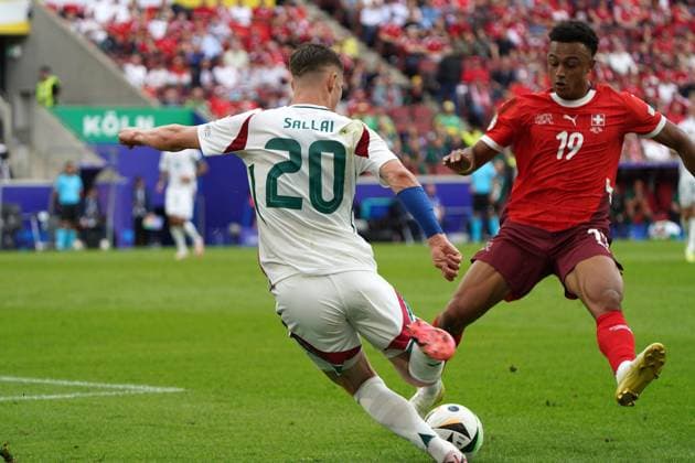 Football, UEFA Euro 2024, Euro 2024, group stage, Group A, Hungary Switzerland Cologne Stadium Roland Sallai Hungary, Dan Ndoye, Switzerland ,