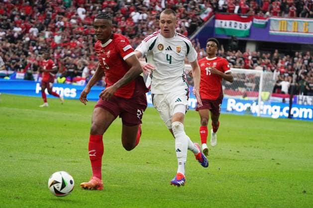 Football, UEFA Euro 2024, Euro 2024, Group stage, Group A, Hungary Switzerland Cologne Stadium Manuel Akanji,Switzerland ,Attila Szalai Hungary