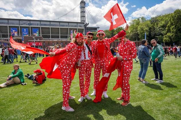 UEFA EURO 2024 Impressions of the Hungary-Switzerland match on 15 June 2024 in Cologne Swiss fans on their way to the stadium xDMx