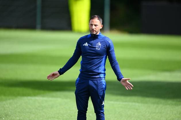 EURO 2024, Nationalteam Belgien, Training Belgium Media Activities - UEFA EURO, EM, Europameisterschaft,Fussball 2024 16 06 2024 FREIBERG AM NECKA, GERMANY - JUNE 16 : Tedesco Domenico head coach of Belgium during a training session of the Belgian Red Devils at the UEFA EURO 2024 European Football Championship tournament on June 16, 2024 in Freiberg am Necka, Germany, 16 06 2024 Freiberg am Necka Germany  Copyright: xVincentxKalutx