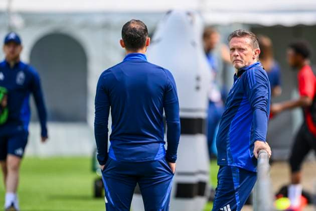 EURO 2024, Nationalteam Belgien, Training Belgium Media Activities - UEFA EURO, EM, Europameisterschaft,Fussball 2024 16 06 2024 FREIBERG AM NECKA, GERMANY - JUNE 16 : Vercauteren Franky technical director of Belgium during a training session of the Belgian Red Devils at the UEFA EURO 2024 European Football Championship tournament on June 16, 2024 in Freiberg am Necka, Germany, 16 06 2024 Freiberg am Necka Germany  Copyright: xVincentxKalutx