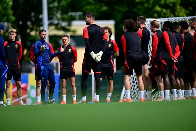 EURO 2024, Nationalteam Belgien, Training Belgium Media Activities - UEFA EURO, EM, Europameisterschaft,Fussball 2024 16 06 2024 FREIBERG AM NECKA, GERMANY - JUNE 16 : Tedesco Domenico head coach of Belgium and Red Devils during a training session of the Belgian Red Devils at the UEFA EURO 2024 European Football Championship tournament on June 16, 2024 in Freiberg am Necka, Germany, 16 06 2024 Freiberg am Necka Germany  Copyright: xPeterxDexVoechtx