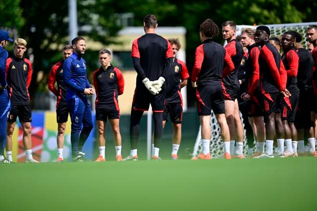 EURO 2024, Nationalteam Belgien, Training Belgium Media Activities - UEFA EURO, EM, Europameisterschaft,Fussball 2024 16 06 2024 FREIBERG AM NECKA, GERMANY - JUNE 16 : Tedesco Domenico head coach of Belgium and Red Devils during a training session of the Belgian Red Devils at the UEFA EURO 2024 European Football Championship tournament on June 16, 2024 in Freiberg am Necka, Germany, 16 06 2024 Freiberg am Necka Germany  Copyright: xPeterxDexVoechtx