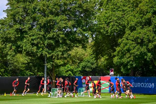 EURO 2024, Nationalteam Belgien, Training Belgium Media Activities - UEFA EURO, EM, Europameisterschaft,Fussball 2024 16 06 2024 FREIBERG AM NECKA, GERMANY - JUNE 16 : Red Devils during a training session of the Belgian Red Devils at the UEFA EURO 2024 European Football Championship tournament on June 16, 2024 in Freiberg am Necka, Germany, 16 06 2024 Freiberg am Necka Germany  Copyright: xVincentxKalutx