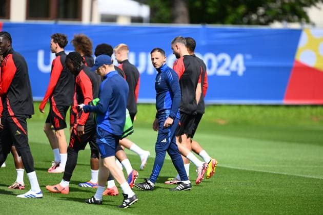 EURO 2024, Nationalteam Belgien, Training Belgium Media Activities - UEFA EURO, EM, Europameisterschaft,Fussball 2024 16 06 2024 FREIBERG AM NECKA, GERMANY - JUNE 16 : Tedesco Domenico head coach of Belgium during a training session of the Belgian Red Devils at the UEFA EURO 2024 European Football Championship tournament on June 16, 2024 in Freiberg am Necka, Germany, 16 06 2024 Freiberg am Necka Germany  Copyright: xVincentxKalutx