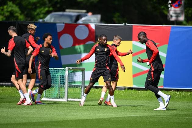 EURO 2024, Nationalteam Belgien, Training Belgium Media Activities - UEFA EURO, EM, Europameisterschaft,Fussball 2024 16 06 2024 FREIBERG AM NECKA, GERMANY - JUNE 16 : Doku Jeremy forward of Belgium during a training session of the Belgian Red Devils at the UEFA EURO 2024 European Football Championship tournament on June 16, 2024 in Freiberg am Necka, Germany, 16 06 2024 Freiberg am Necka Germany  Copyright: xVincentxKalutx