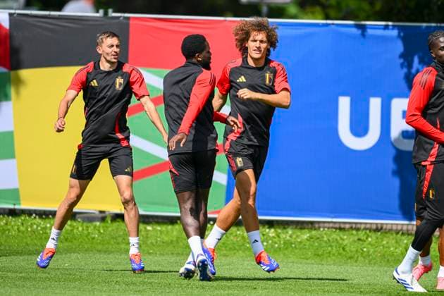 EURO 2024, Nationalteam Belgien, Training Belgium Media Activities - UEFA EURO, EM, Europameisterschaft,Fussball 2024 16 06 2024 FREIBERG AM NECKA, GERMANY - JUNE 16 : Faes Wout defender of Belgium during a training session of the Belgian Red Devils at the UEFA EURO 2024 European Football Championship tournament on June 16, 2024 in Freiberg am Necka, Germany, 16 06 2024 Freiberg am Necka Germany  Copyright: xVincentxKalutx