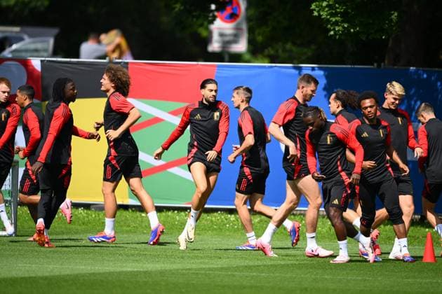 EURO 2024, Nationalteam Belgien, Training Belgium Media Activities - UEFA EURO, EM, Europameisterschaft,Fussball 2024 16 06 2024 FREIBERG AM NECKA, GERMANY - JUNE 16 : Carrasco Yannick forward of Belgium during a training session of the Belgian Red Devils at the UEFA EURO 2024 European Football Championship tournament on June 16, 2024 in Freiberg am Necka, Germany, 16 06 2024 Freiberg am Necka Germany  Copyright: xVincentxKalutx